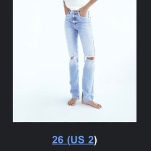 Z1975 flared ripped slim fit jeans | zara